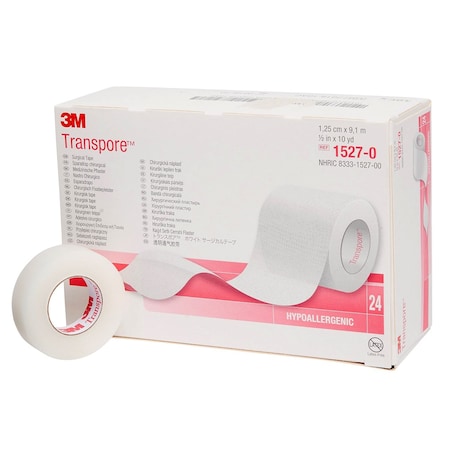 3M Medical Tape Transpore 12 x 10 yds Transparent, PK24 1527-0